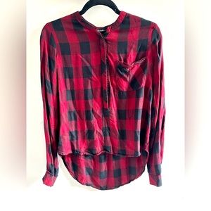 A.n.a Checkered Button Down Top